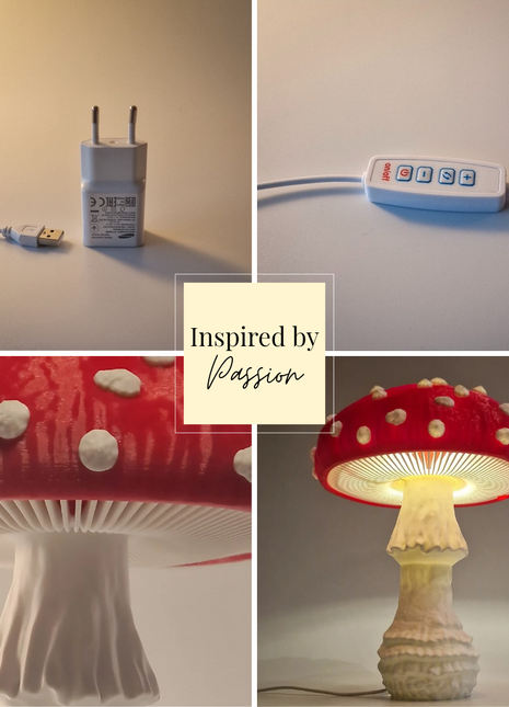 Amanita mushroom tafellamp